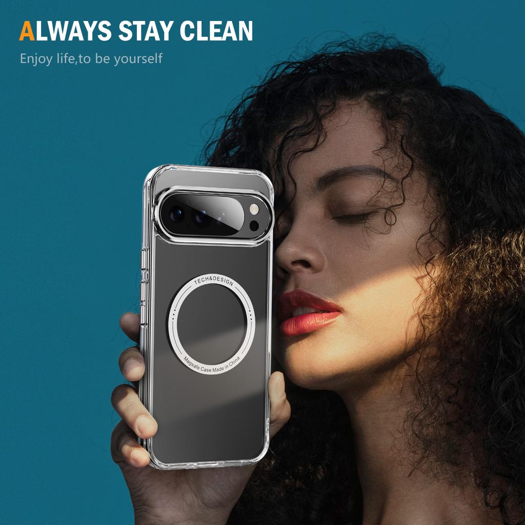 Phone Case for Google Pixel 8 9 10 Pro XL Luxury Clear Protect Cover for Google Pixel 10A 9A 8A Magnetic Wireless Charge Cases