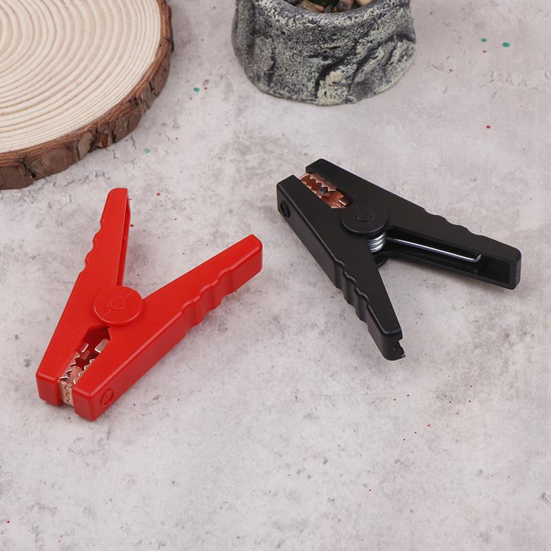 2Pcs Plastic Handle Test Alligator Clip For Electric Project 100A Crocodile Alligator Clips Car Battery Chargers Insulated Clamp