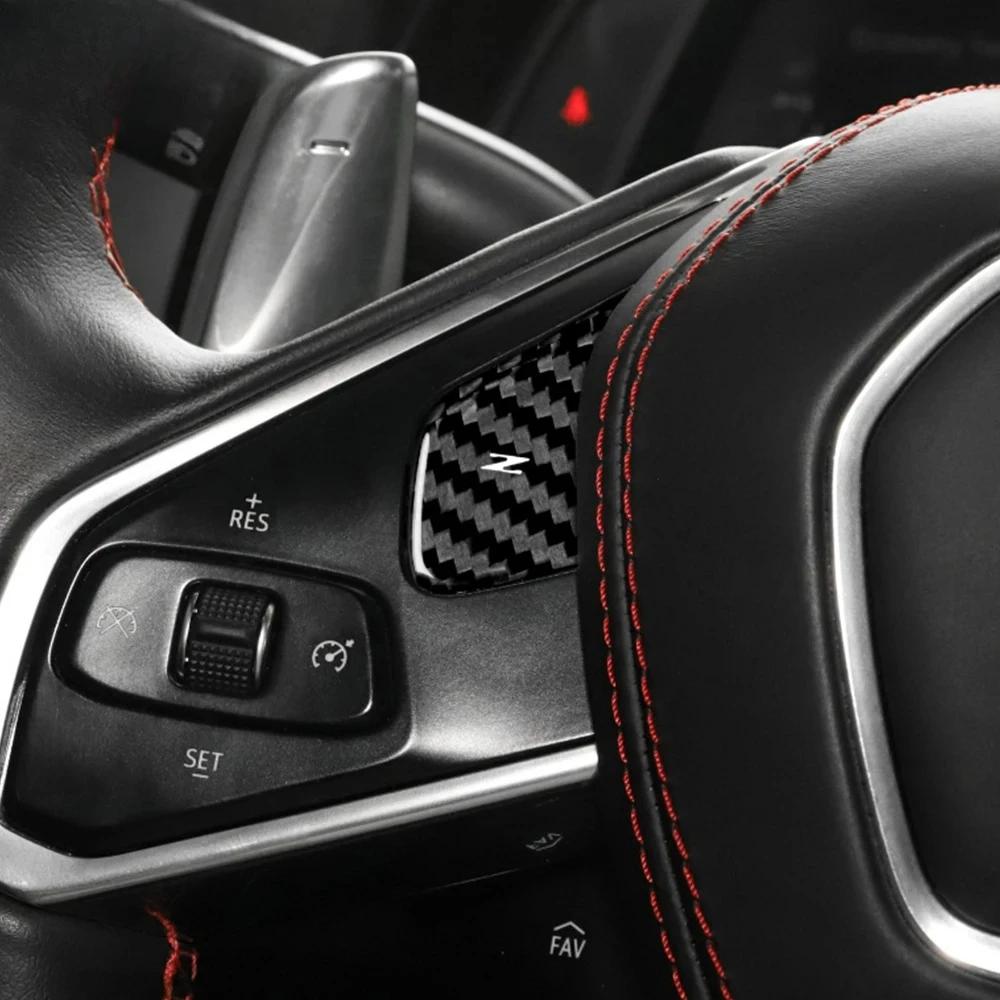 Real Carbon Fiber For Chevy Corvette C8 2020 2021 2022 2023 2024 2025 Steering Wheel Button Cover Trim Interior Accessories