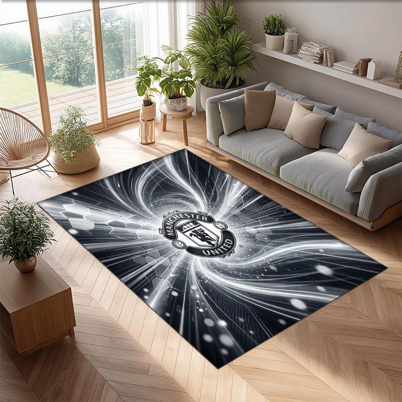 Manchester United Geprint Flanellen Vloerkleed Niet-Glijdend Zacht Polyester Vloerkleed Binnen Decoratie Mat voor Slaapkamer Woonkamer Bank