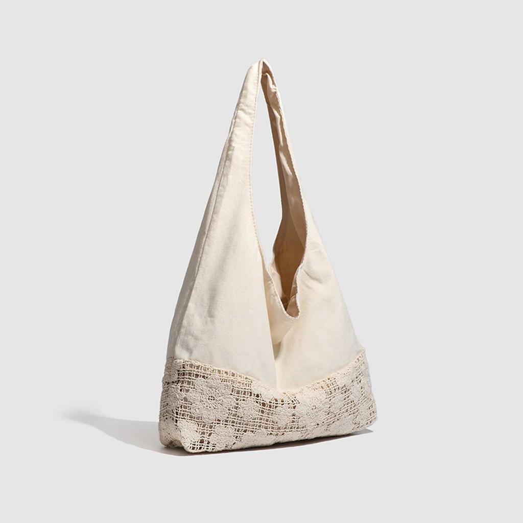 Holiday summer large-capacity beach bag original design canvas splicing shoulder tote bag niche pure cotton wind