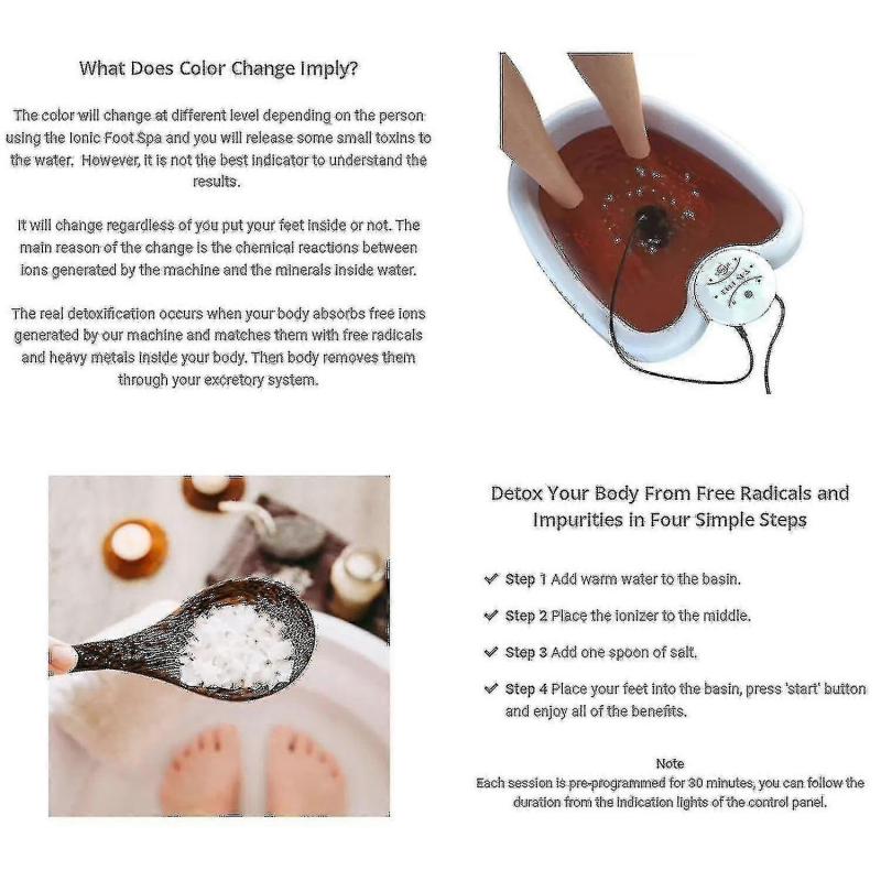 Ionic Foot Spa Detoxify And Cleanse At Home - Ionic Detox Foot Spa Machine To Detoxify Your Body AndNo basin included