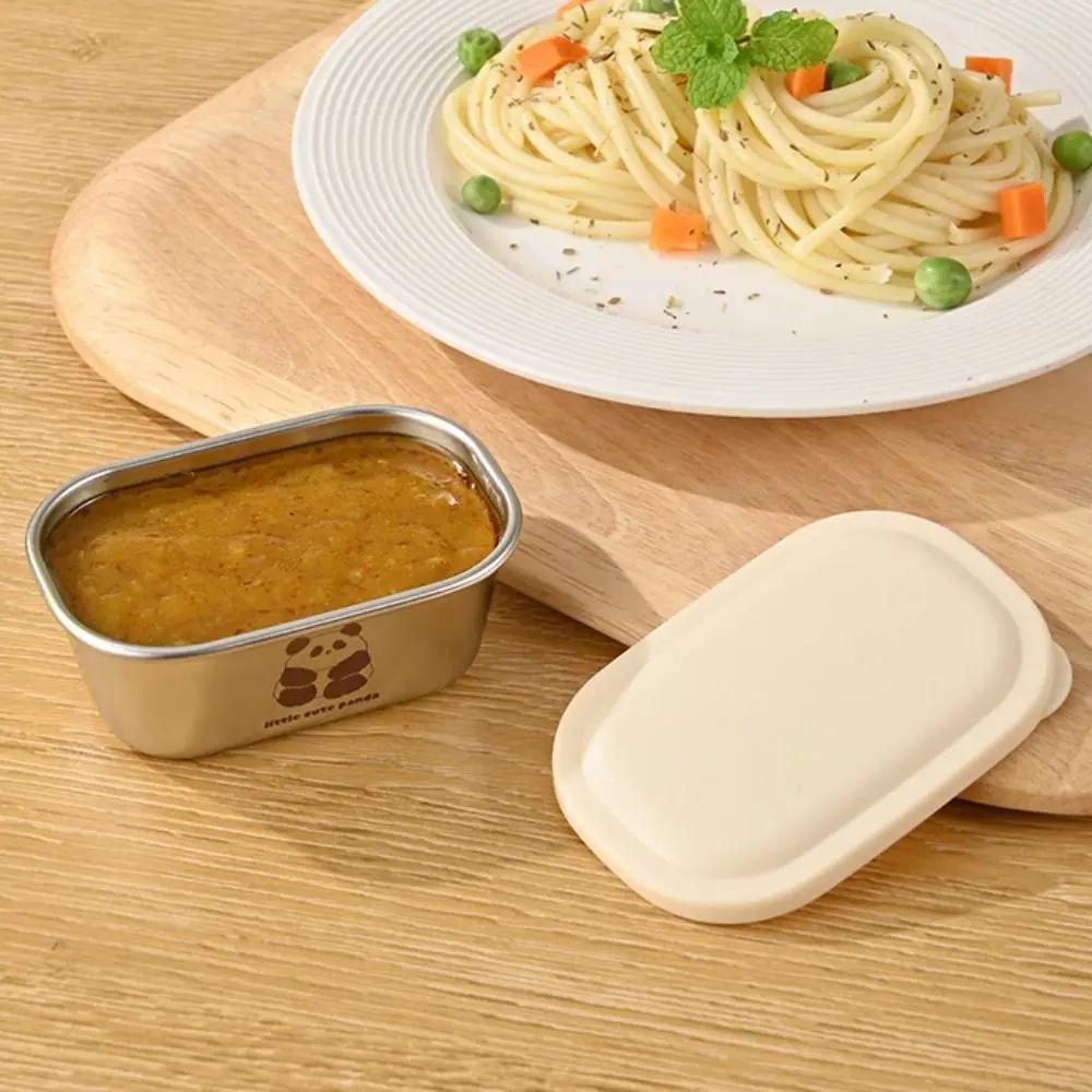 Seasoning Boxes 304 Stainless Steel Seasoning Box with Lid Tomato Salad Dish Mini Seasoning Sauce Cup Dipping Cup Dipping Boxes