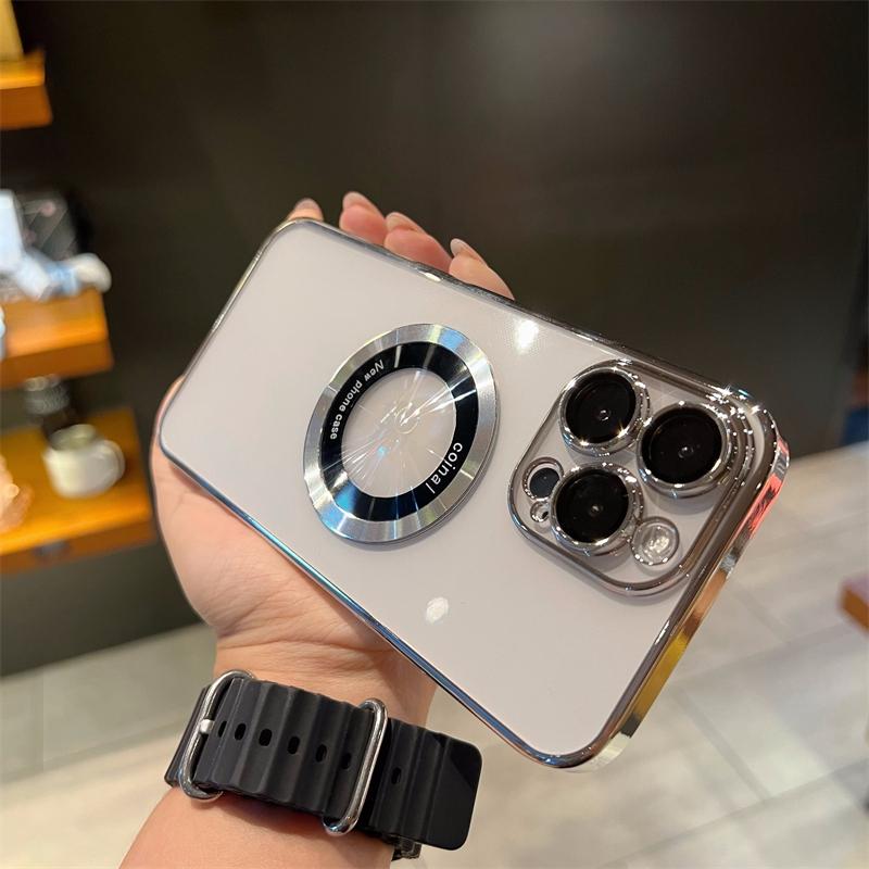 Luxury Magsafe Wireless Charge Hard PC Case Transparent For iPhone 14 13 12 11 Pro Max 7 8 Plus X Xs XR Max Magnetic Cases Cover