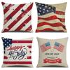 Linen Date Letter Flag Pillow Cover Car Pillow Office Nap Pillow