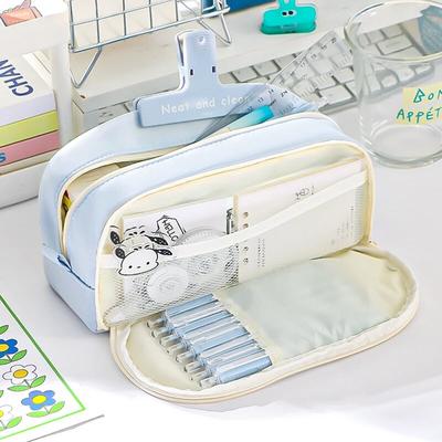 Estuche elegante y práctico para lápices con gran capacidad y múltiples secciones para guardar artículos de papelería Estuche para lápices para la vuelta al cole