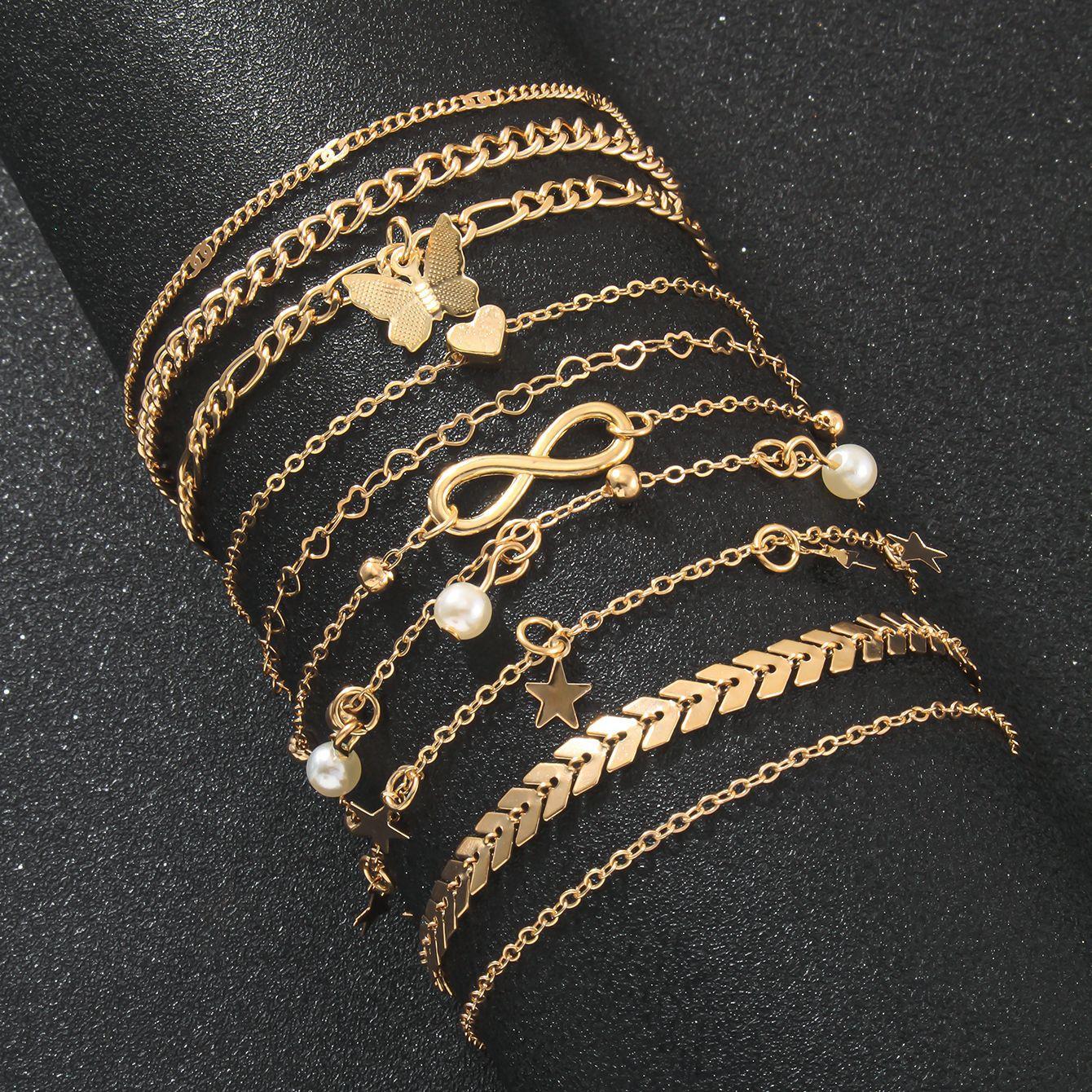 

Creative summer beach anklet set Xiyin hot-selling holiday feet