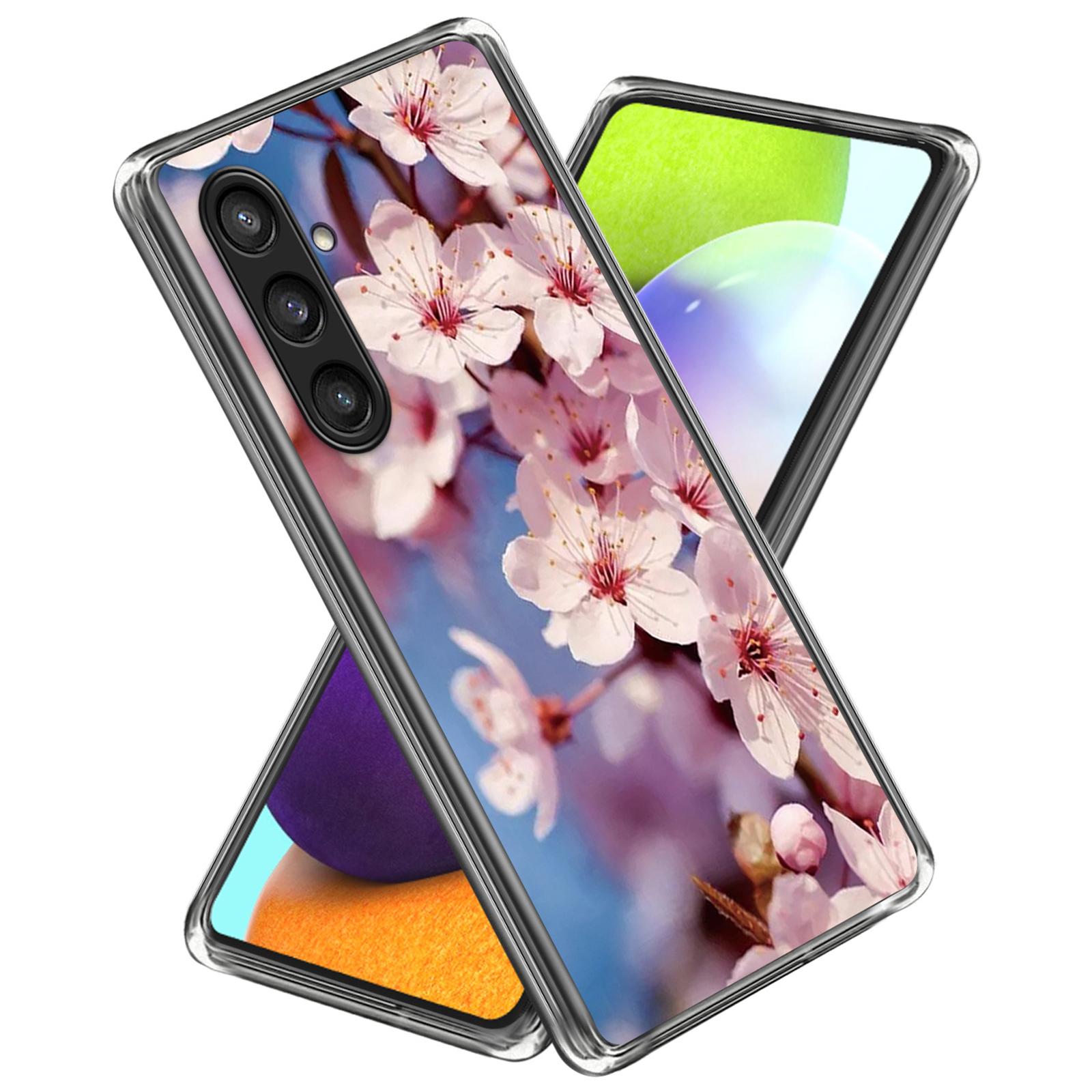 

Для Samsung Galaxy S24+ TPU защитный чехол с художественным узором и принтом чехол для телефона Peach Blossom