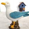 Mediterranean Style Resin Seagull Figurine Waterproof Seagull Model Ornament  Coastal Home