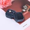 Octagon Square With Detachable Lid Velvet Jewelry Box Double Ring Storage Box Ring Display Box