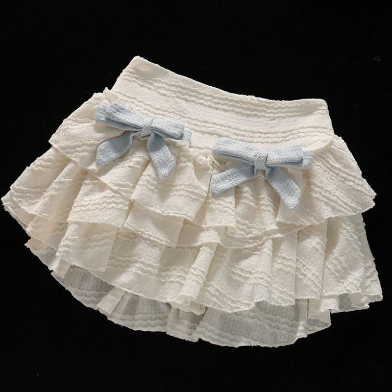 Stylish Korean Girls Lolita Princess Two Piece Set With Short Sleeve Cardigan And Cake Skirt For Summer Ages 8 And Up Skirt,120