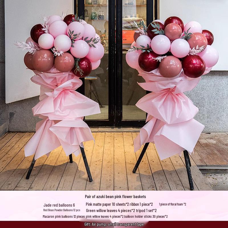 National Day Balloon Column & Flower Basket Decoration for Event Atmosphere