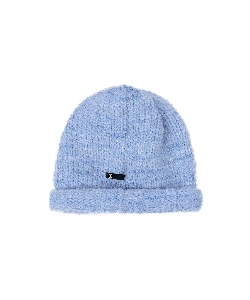 Bajal Va Square Long Label Roll-Up Beanie Sky Blue