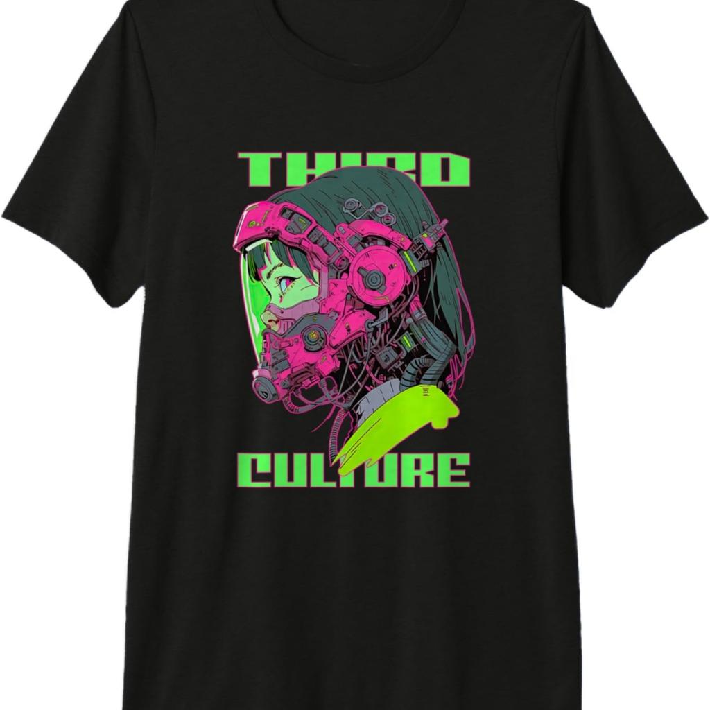 CYBERPUNK GRÜNE GASMASKE ASTRONAUTENMÄDCHEN Premium T-Shirt