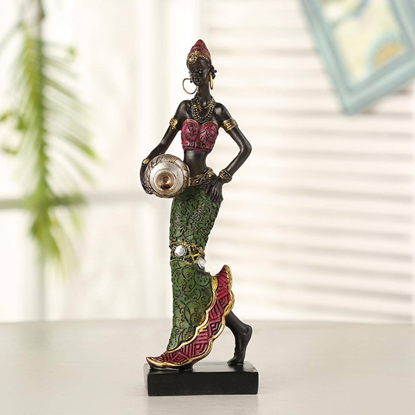 

African Figurine Women Figure Art Piece for Bedroom Living Room Office Home серебряный