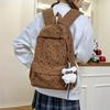 College Style Schoolbag Women's Bow Corduroy Travel Backpack
