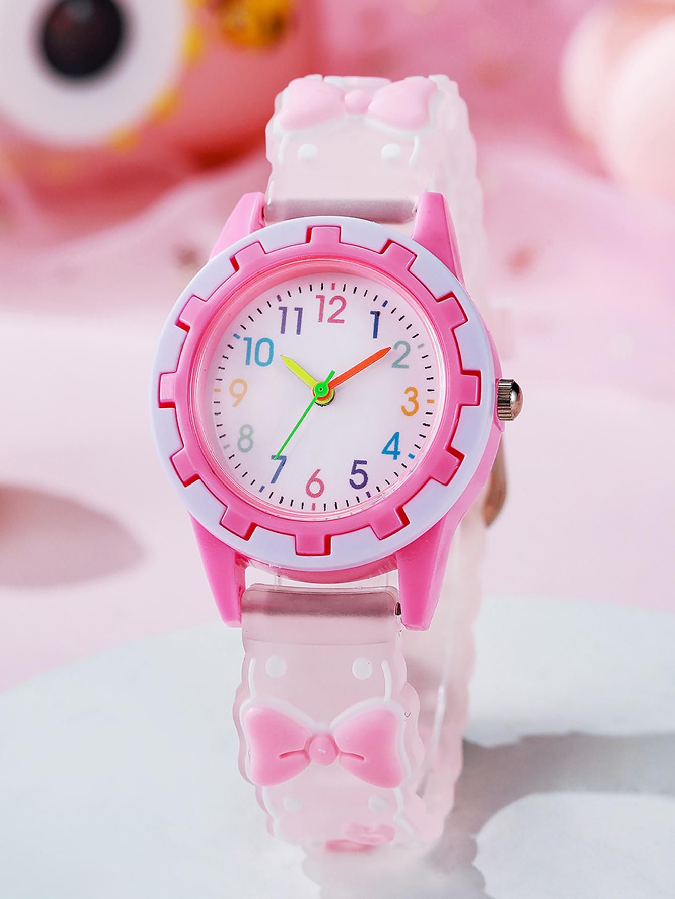 

Cute girl heart bright color simple fashion quartz watch, suitable for Christmas Halloween gifts розовый