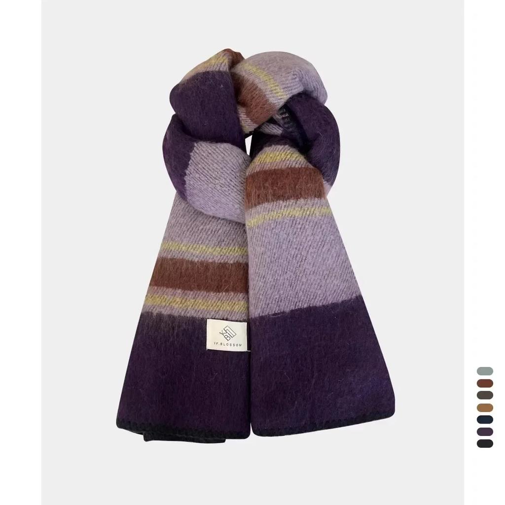 High Quality Y2K Scarf Women Men Korean Version Retro Imitation Cashmere Shawl Warm Soft Thick Couple Muffler Trendy Female Male