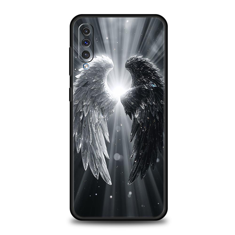 

Phone Case for Samsung Galaxy A56 A36 A26 A06 A16 A24 A36 A54 A14 A42 A22 A20 A12 A10 5G Soft TPU Shell Lovely Star Angel Wings Samsung A56