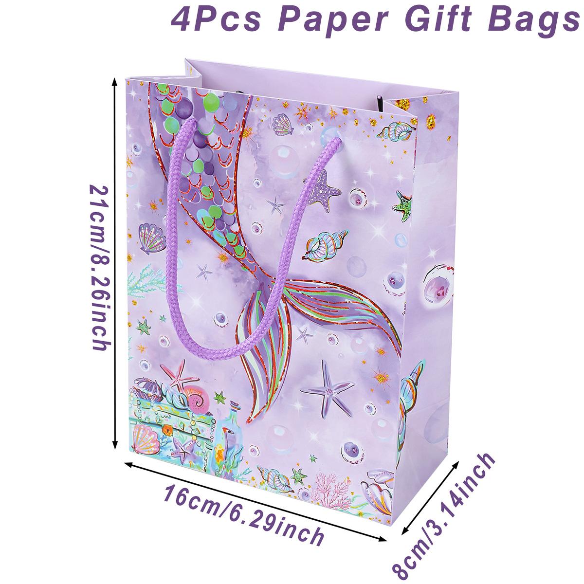 

4 шт. сумочки для конфет в виде русалки, подарочная упаковка, коробка, тематика «Русалочка», декор для дня рождения, сувениры для вечеринки в стиле «Подводный мир», детский детский душ as picture