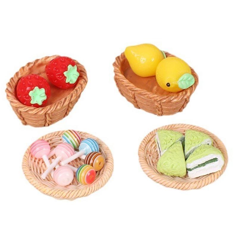 1/12 Dollhouse Mini Bread Hamburger Juice Set Simulation Kitchen Breakfast Food For Dolls House Decor Kids Pretend Play Toys