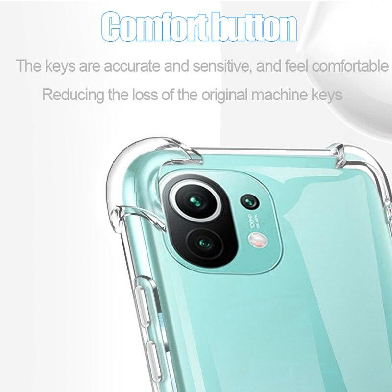 Triecienizturīgs tālruņa korpuss Samsung Galaxy S20 S10 A51 A52 Xiaomi Mi Poco X3 Pro Redmi 9C Huawei P30 Honor 9A 8A Oneplus 8T caurspīdīgs silikona vāciņš