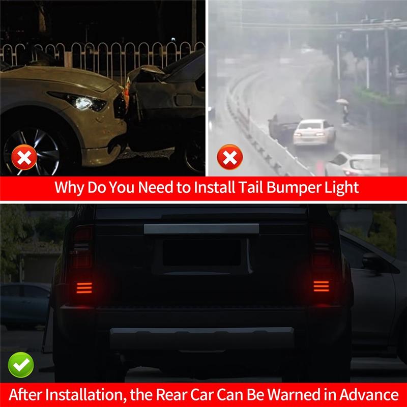 LED Rear Bumper Light For Toyota Land Cruiser 250 Prado LC250 2024 2025 Car Accessories Black