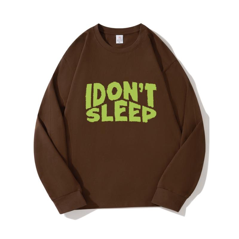 SleepAutumn Clothing Длинные рукава из чистого хлопка Новые мужские и женские топы весенний внутренний слой базовая рубашка футболка с круглым вырезом и длинными рукавами M коричневый 1555₽