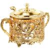 Barattolo Zucchero Caramelle Ciotola Contenitore Condimento Contenitore Sale Vintage Scatola Condimento Oro Piatto Decorativo Pepe Coperchio Cucchiaio Tè