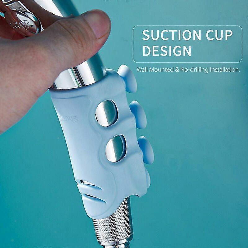 Punch-free Silicone Shower Suction Cup Mounting Base for Bathroom (White)