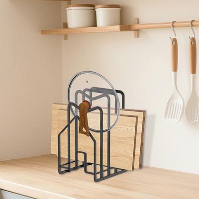 Cutting Board Organizer Rack Storage Rack Kitchen Cabinet Holder Pan Pot Lid Cutting Board Drying Cookware Dish Rack Organizer