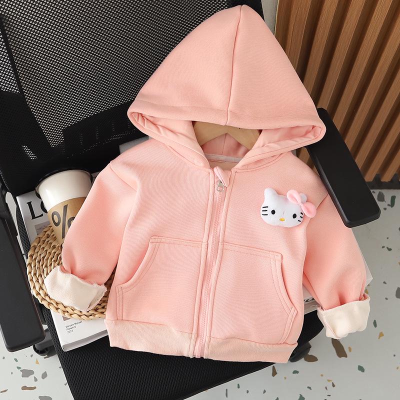 2025 Girls' Cartoon Hoodie Set: Stylish Two-Piece for Spring & Autumn