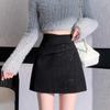 Elegant 2025 Women's Irregular Pleated A-line Sequin Tweed Skirt