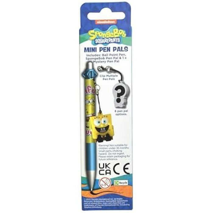 Stylo à bille - THUMBS UP - Bob l'Éponge - 2 figurines à collectionner - Design ludique - Cadeau parfait