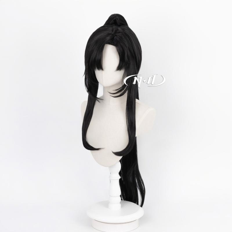 ND Wei Wuxian Cosplay Wigs Hairpiece Grandmaster of Demonic Cultivation Cosplay Hair Wigs for Halloween Costume Theme Party