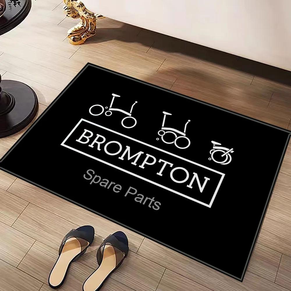 

VIKAMA Black Gold Brompton Folding Bike Doormat Non-Slip Wear-Resistant Home Entrance Decorative Foot Mat Home Decor 40x60cm