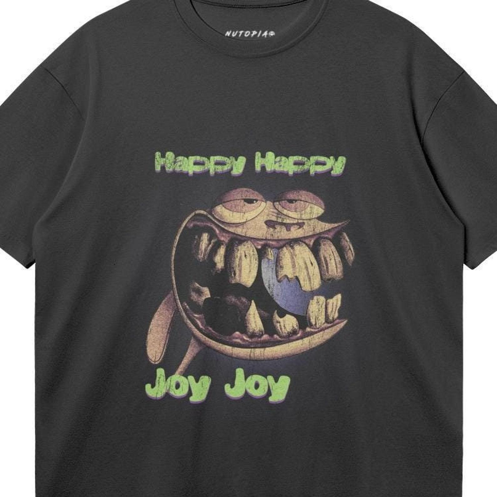 Ren And Stimpy 90s Unisex Boxy Crewneck T shirt Nickelodeon S