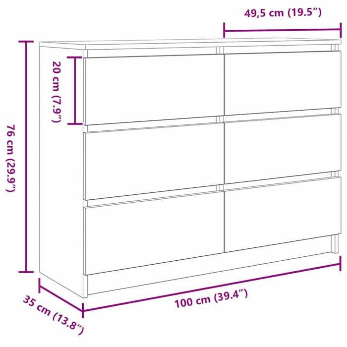 VidaXL White Buffet 100x35x76 Cm Engineered Wood, Storage Cabinet, Entryway Furniture, Accent Furniture, Furniture of 3328498