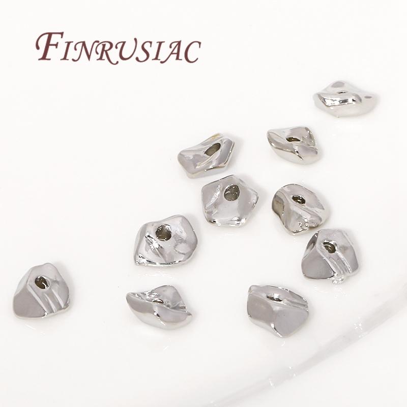 High Quality Metal Beads For Bracelets Beading Beads DIY Jewelry Making Findings 2 Sizes 18K Gold Plated Irregular Spacer Beads