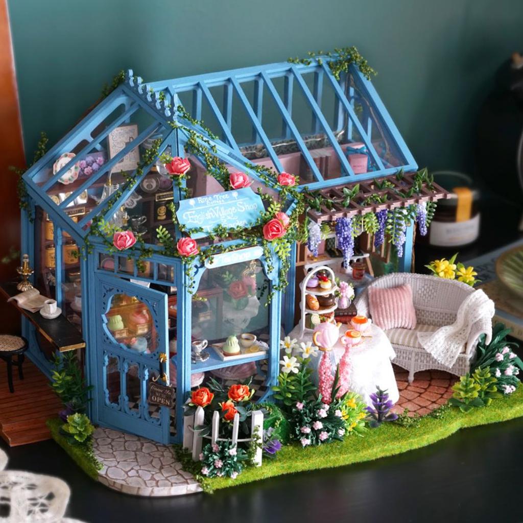 DIY Wooden Mini Toy House Miniature Assembly Dollhouse for Gift Collection Home Furnishing Articles