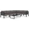 VidaXL Garden Furniture Set 7 Pcs with Cushions Wicker Resin Anthracite
