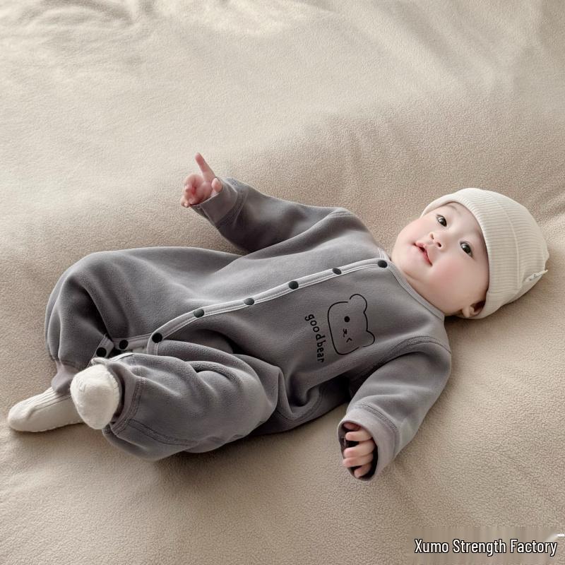 Baby Winter Thick Velvet Jumpsuit - Toddler Long Sleeve Outdoor Romper