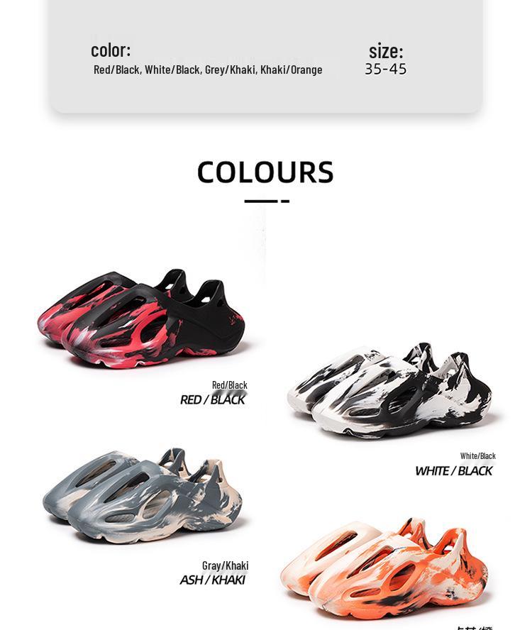 EVA Men's Color Block Trend Sandals - Creative National Tide Beach Shoes with Thick Sole