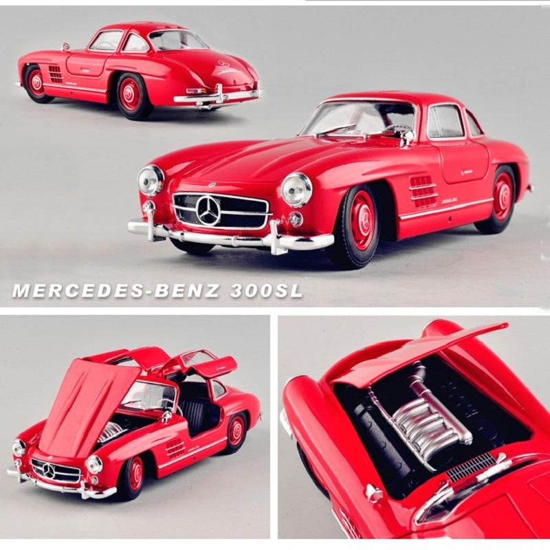 WELLY 1/24 Mercedes Benz 300SL Alloy Scale Model Car Model Diecast Metal Static Collection Children Toy Car Vehicles Gifts