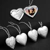 Koppel Ketting Gekerfd Ontwerp Metalen Ketting Cadeau Hartvormig Fotolijstje Hanger Ketting Sieraden Accessoires