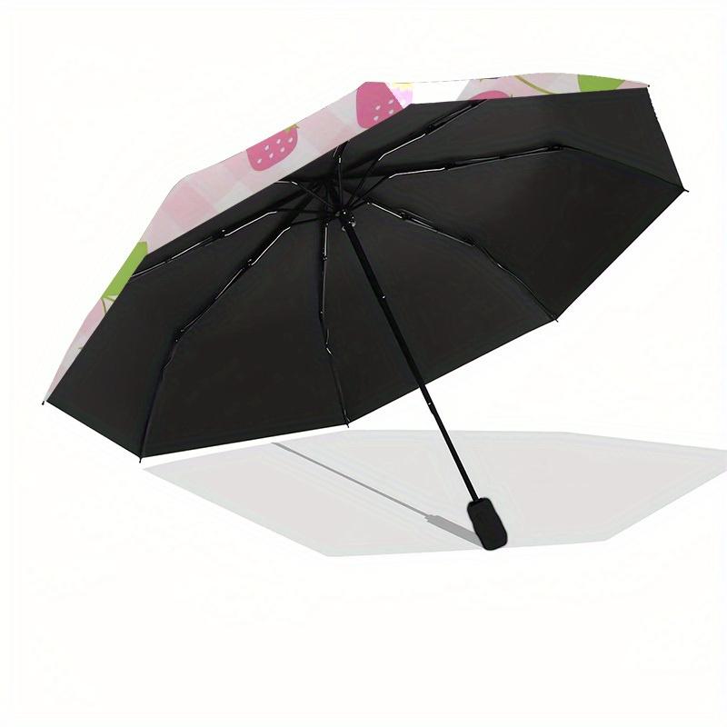1pc Hello Kitty Strawberry Theme Umbrella with Plastic Handle,Suitable for All Seasons Home Travel Outdoor UmbrellaSanlio607