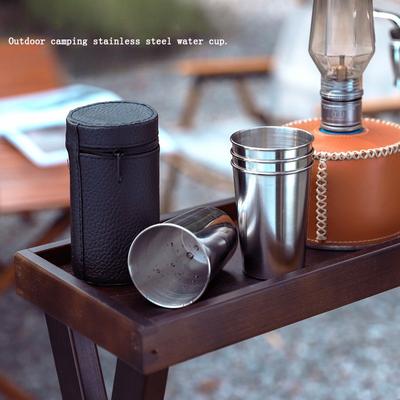 4Pcs/set 2set 70ml Outdoor Practical Travel Stainless Steel Cups Mini Set Glasses For Whisky Wine With Case Portable Drinkware 30/70ml
