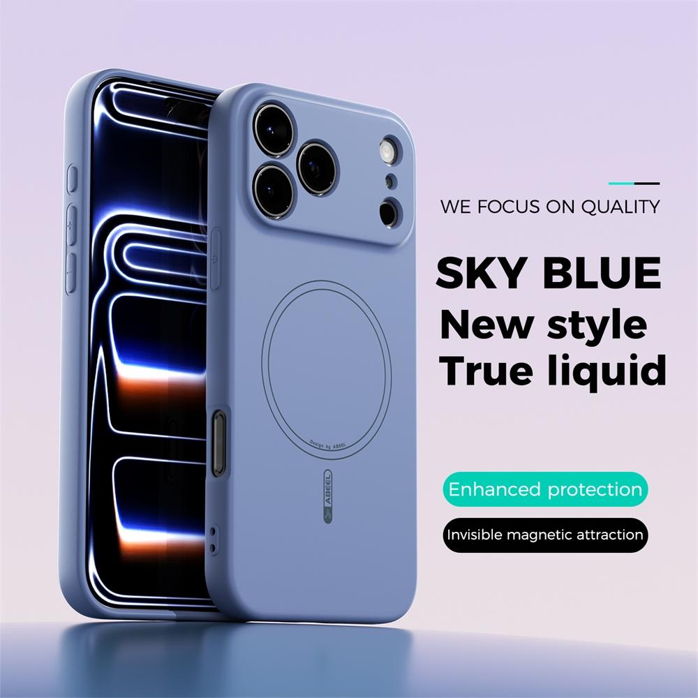 Liquid Silicone For Magsafe Wireless Charge Magnetic Case For iPhone 17 Air 16 15 14 13 Pro Max 16E Shockproof Soft Matte Cover