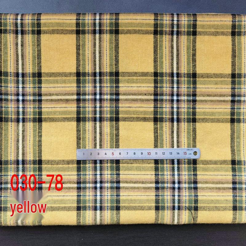 Spot Color-Woven Plaid Jacquard Fabric for Children's Autumn/Winter Brushed Polyester-Cotton Shirts