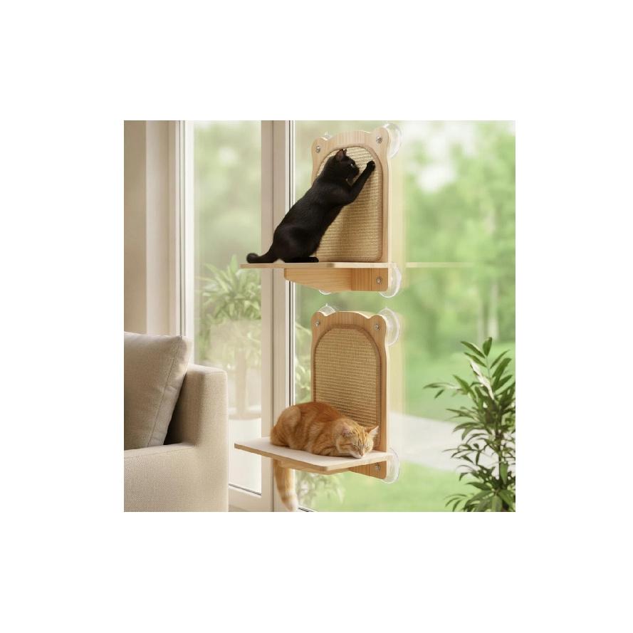 Cat Window Perch with Scratching Post Stable Window Cat Perch with Scratching Post Pet Furniture Long-Lasting Easy to Clean